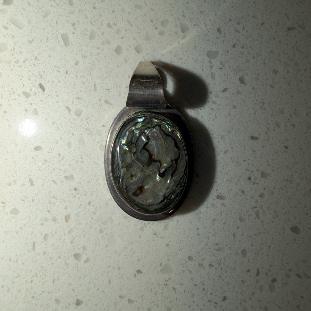 Vintage Mexican modernist sterling silver pendant